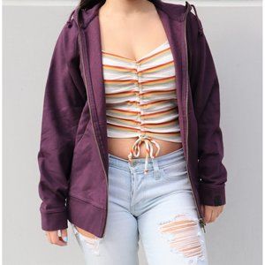 Cotton Sweater Hoodie Purple M-L
